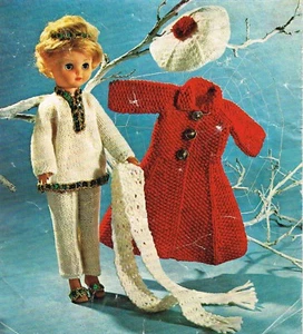 Dolls clothes knitting pattern for 12", 14" and 16" doll. (V Doll 18) - Picture 1 of 1