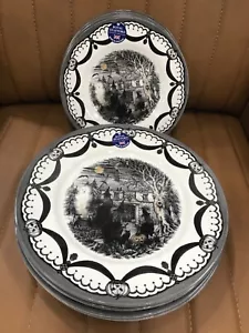 Royal Stafford Halloween 3 Witches Coven Haunted House Dinner Salad Plates S/8 - Picture 1 of 2