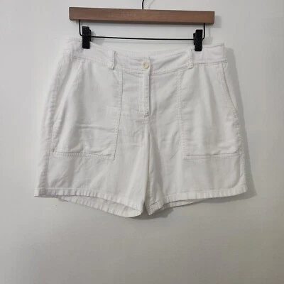 Pantalones Cortos Eileen Fisher Algodón Orgánico Blanco Pequeño 8P Bolsillos Ligeros Para Mujer  Foto 1 de 4
