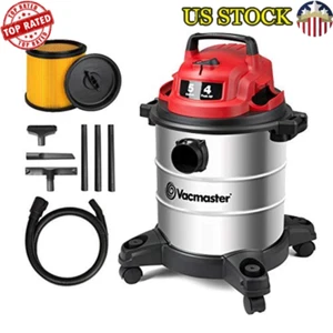 Soffiatore Aspirapolvere Negozio 5 Galloni Acciaio Inox Wet Dry Aspirazione Potente 4 Picco HP - Foto 1 di 7