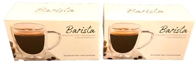 4 xícaras de café expresso de parede dupla Barista copo borosilicato - Imagem 1 de 3