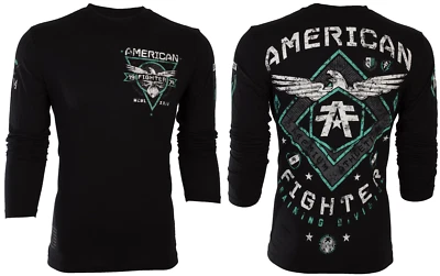 American Fighter Mens Long Sleeve Shirt ABRAHAM Premium Athletic Black S-3XL - Image 1 of 4