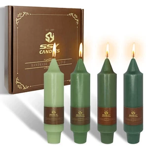 Juego de 4 velas cónicas ombre de 5,1" moderno degradado decorativo centro de mesa de fiesta - Imagen 1 de 6