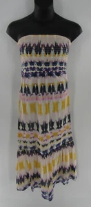 Presley Skye Maxi Dress Sleeveless Pink Purple Yellow 100% Silk Tube Top Size XS - Picture 1 of 4