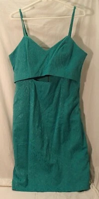 Vestido corto XOXO turquesa texturizado sin mangas con tiras para mujer 15/16 abdomen abierto Foto 1 de 4