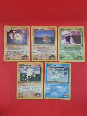 Gym Heroes and Gym Challenge 1st Edition Pokemon Card Lot of 5 Cards WOTC - Image 1 of 4