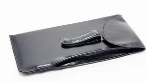 Schwarz Gürtelclip Kunstleder Vinyl Handy oder Sonnenbrille Etui Hülle Holster Halter - Bild 1 von 3