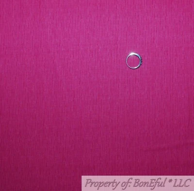 BonEful Fabric FQ Cotton Quilt Bright Fuchsia Pink Tone Tonal Small Stripe Blend - Image 1 of 4