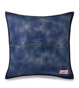 Ralph Lauren Eckley Denim Decorative Throw Pillow 20"x20" Blue MSRP $285 - Picture 1 of 4