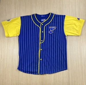 Maglia Vintage Starter Uomo XL Blu St Louis Blues Jersey NHL Hockey Rigato y2k - Foto 1 di 13