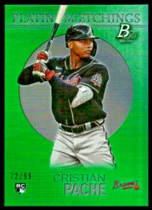 2021 BOWMAN PLATINUM PLATINUM ETCHINGS GREEN #PET13 CRISTIAN PACHE/99 - Bild 1 von 2