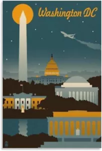 Posters Washington DC Vintage Poster Vintage Travel Poster Canvas Art Poster - Picture 1 of 42