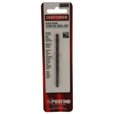 Broca multiusos de óxido negro Craftsman 966081 11/64", punto de división Foto 1 de 4