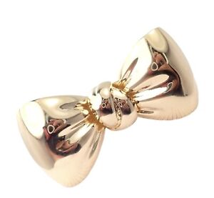 Rare! Authentic Van Cleef & Arpels 18k Yellow Gold Bow Design Pin Brooch