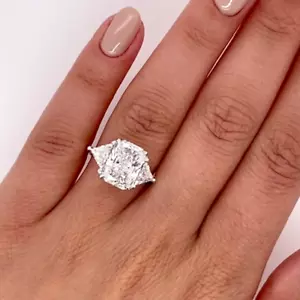 Radiant Cut Lab Grown 5.00 Ct Diamond Engagement Ring 14k White Gold IGI 8 - Picture 1 of 14