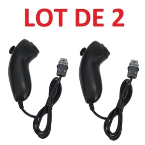 2 X Nunchuck manette pour Nintendo Wii et Wii u - Noir - Photo 1/9