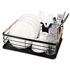 Deluxe Dish Drainer Rack Kitchen Sink Plates Draining Board Cutlery Cup Holder 
