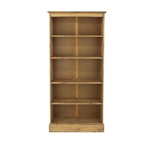 Bookcase Tall Adjustable Shelves Wooden Pine Living Room Office Home Furniture