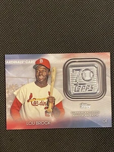 2021 TOPPS SERIES 2 BASEBALL 70TH ANNIVERSARY PATCH #T70P-LB LOU BROCK NM/M - Picture 1 of 2