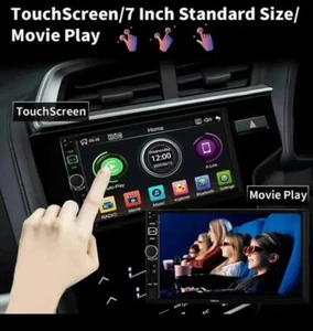 Sanptent Double Din 7'' Car Stereo with Bluetooth- Apple Carplay & Android Auto - Picture 1 of 9