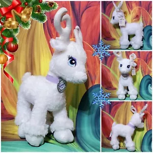 NUEVO Build a Bear Reno Brillo 16" Peluche Blanco Brillo Cuerno Navidad - Imagen 1 de 7