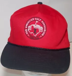 Cappellino da camionista rosso Texas Astrodome Pan American Golf Association anziani con scatto posteriore - Foto 1 di 7