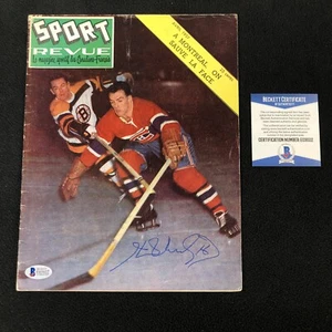 Henri Richard Signed Montreal Canadiens Sport Revue 1957 Magazine Beckett COA - Picture 1 of 1