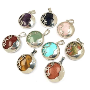 Natural Gemstones Moon and Stars Reiki Chakra Healing Beads Pendant Charm - Picture 1 of 12