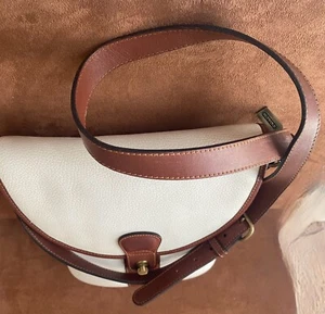 Vintage Coach Sheridan Purse Bag White & brown leather women's accessories nice. - Picture 1 of 19