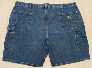 VTG Carhartt Jean Shorts Mens Sz 48(46) Denim Logo Carpenter Work Jorts B28 DPS - Picture 1 of 18