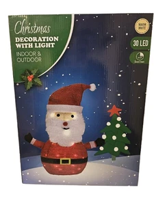 Weihnachtsdeko Weihnachtsman mit 30 LED Innen Außen 68 cm IP 44 Warmweiß - Bild 1 von 5