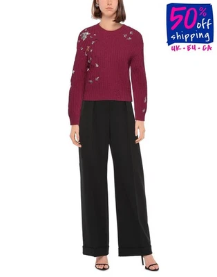 RRP€790 DSQUARED2 Wool Pullover Jumper Size S Ripped Rhinestones Medium Knit  - Image 1 of 4