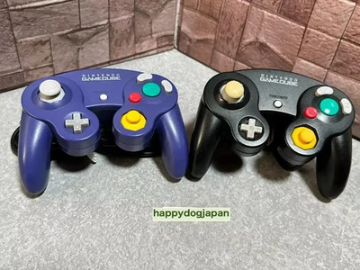 Nintendo GAME CUBE Purple & Black 2 Controllers DOL-003 Working Tested JAPAN #3 - Image 1 of 4