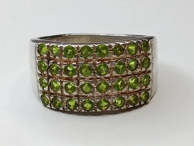 Ring 925 Silber Peridot  Größe 60 massiv Silberring Sterling Echtschmuck - Bild 1 von 4
