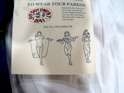 Peppermint Bay  100% Nylon Floral Pareos with Instructions how to wear NWT - Image 1 of 4
