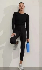 ATHLETA Rainier High Rise Cargo Legging Large Black tight #411198 NEW - Picture 1 of 7