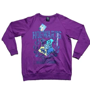 Harry Potter Crewneck Sweatshirt Hogwarts Cotton Blend Animal Crest Mens 1X New - Picture 1 of 13