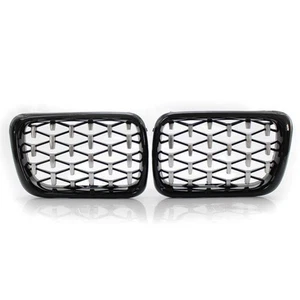 Diamant-Optik Nieren Kühlegrill Grill Chorm+Schwarz Für BMW 3er E36 M3 1997-1999 - Picture 1 of 8