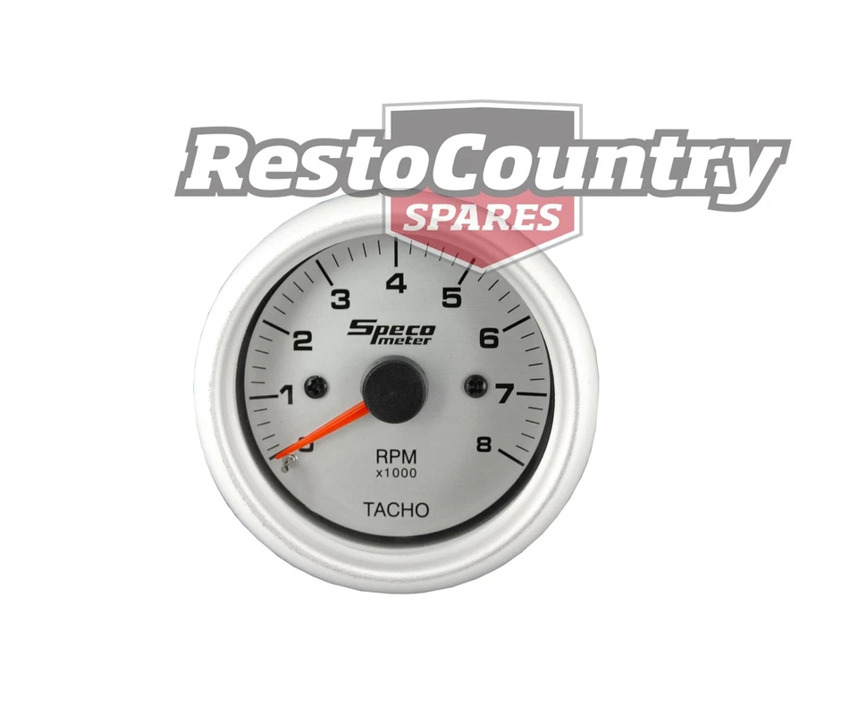 Speco 2" inch Tacho 8000 RPM Silver NEW rev gauge metre instrument - Image 1 of 1