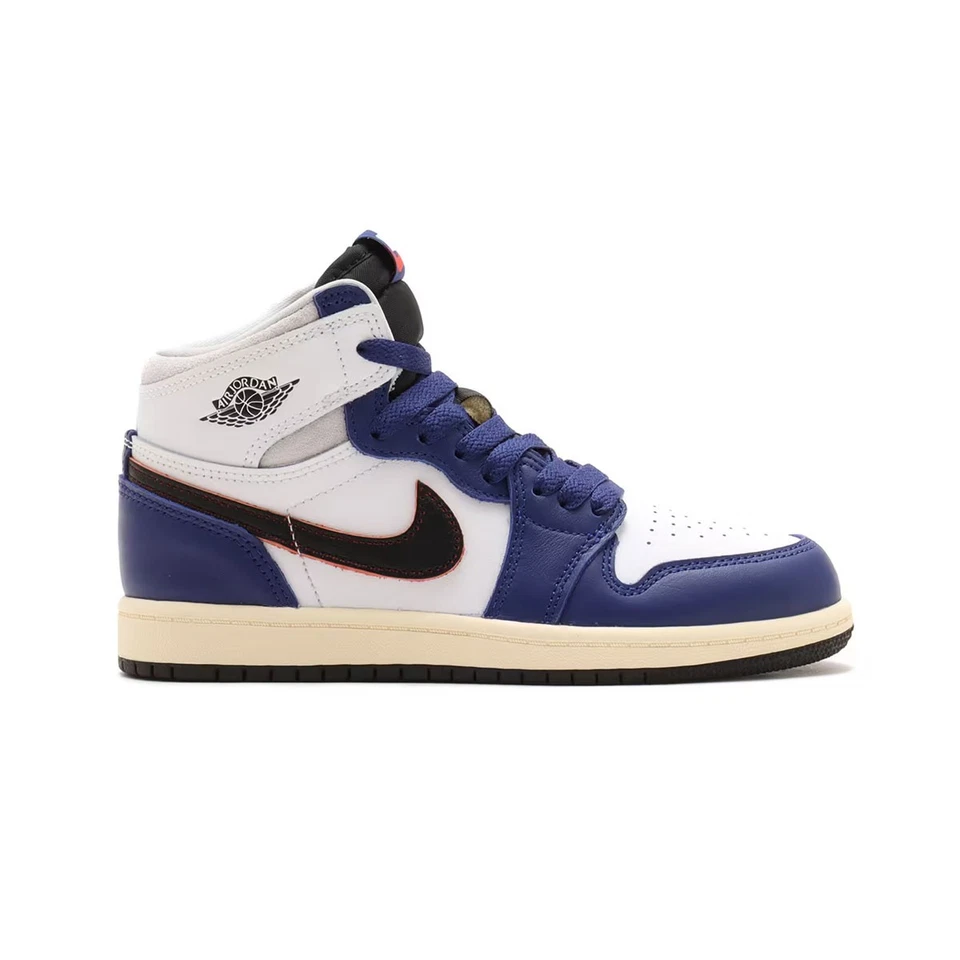 Air Jordan 1 Retro Alto OG PS FD1412-100 Negro-Azul Real Profundo-Muselina Talla 1C-3Y Foto 1 de 4