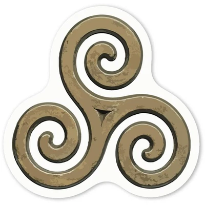 AZEEDA 'Celtic Triskelion Triple Spiral Symbol Design' Decal Stickers (DW057771)