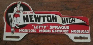 1930er Newton IOWA Lefty Sprague MOBILOIL Newton Schule Basketball Lizenz Topper - Bild 1 von 6