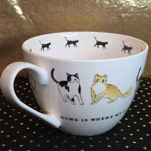 HOME IS WHERE MY CAT IS Portobello by Inspire Bone China Jumbo 20 onzas Taza Taza - Imagen 1 de 12