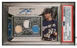 2023 Topps Sterling Seasons Auto Jersey Bat Christian Yelich 09/10 PSA 9 Mint - Bild 1 von 2