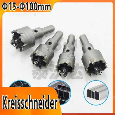 Kreisschneider 15-100mm Edelstahl Kronenbohrer TCT Hartmetall Lochsäge Bohrkrone - Bild 1 von 4