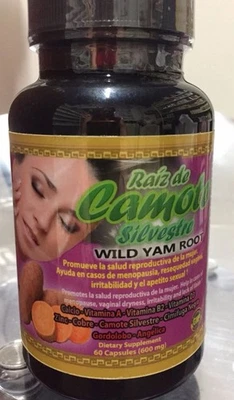 RAIZ DE CAMOTE MENOPAUSIA RAÍZ DE ÑAME SILVESTRE 600 mg 60 Cápsulas Menopausia Foto 1 de 4