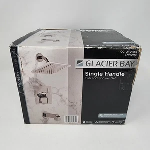 Rubinetto vasca e doccia monocomando 1 spruzzo Glacier Bay collezione moderna cromato - Foto 1 di 13