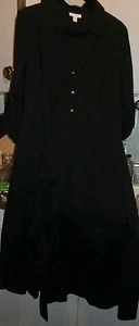 Charter Club Womens Cotton Sleeves Casual Dress 16 NWT BLACK - Picture 1 of 4