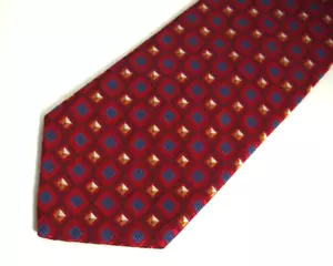 Robert Talbott Studio Herren-Krawatte rot blau kariert geometrisch dick lang - Bild 1 von 5