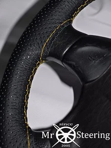 Real Cuero Perforado Cubierta para Volante para Volvo Vnl 780 Amarillo Doble STT - Imagen 1 de 4